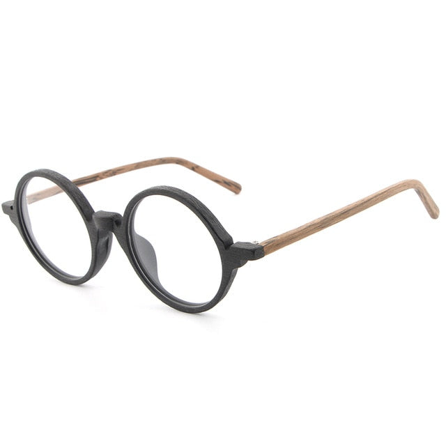 Retro Round Wooden Eye Glasses