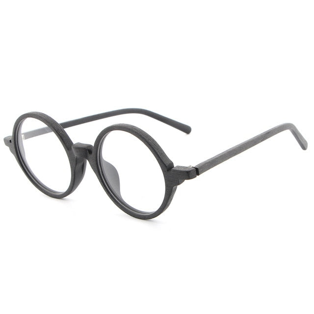 Retro Round Wooden Eye Glasses