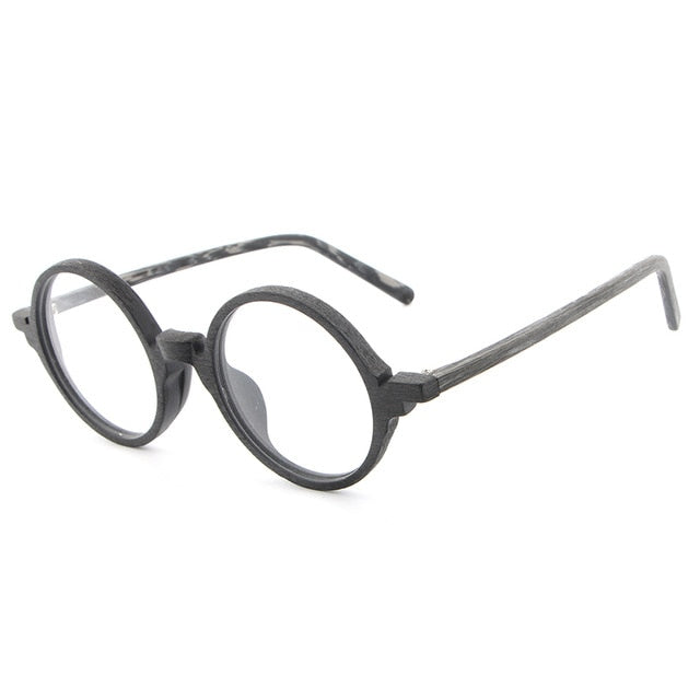 Retro Round Wooden Eye Glasses