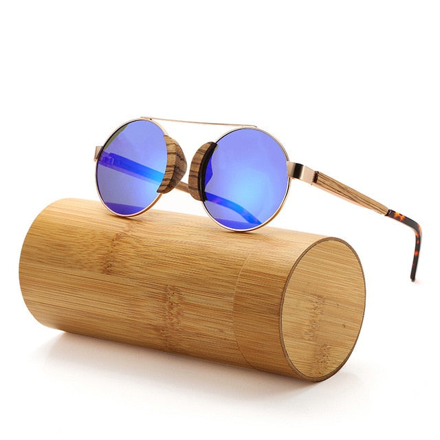 Retro Wood Grain Sunglasses