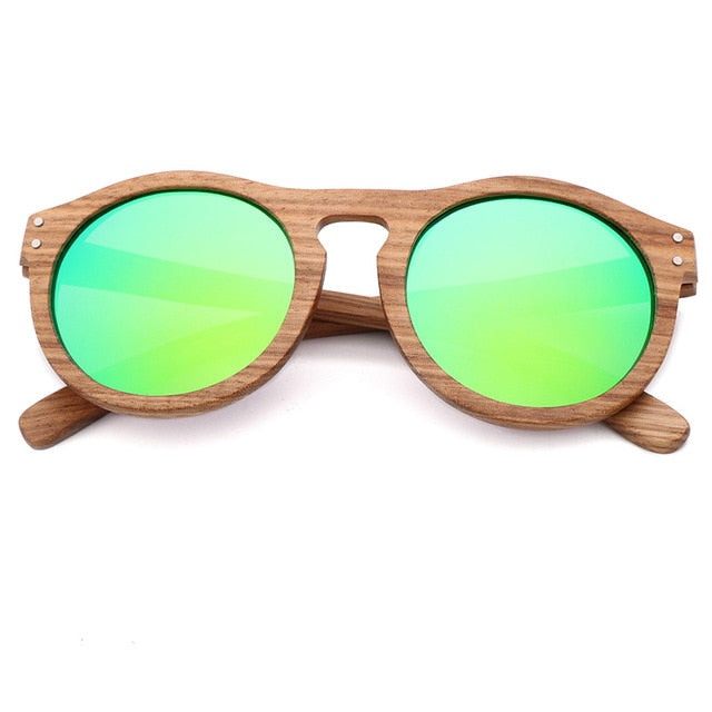 Zebra Wooden Retro Style Sunglasses