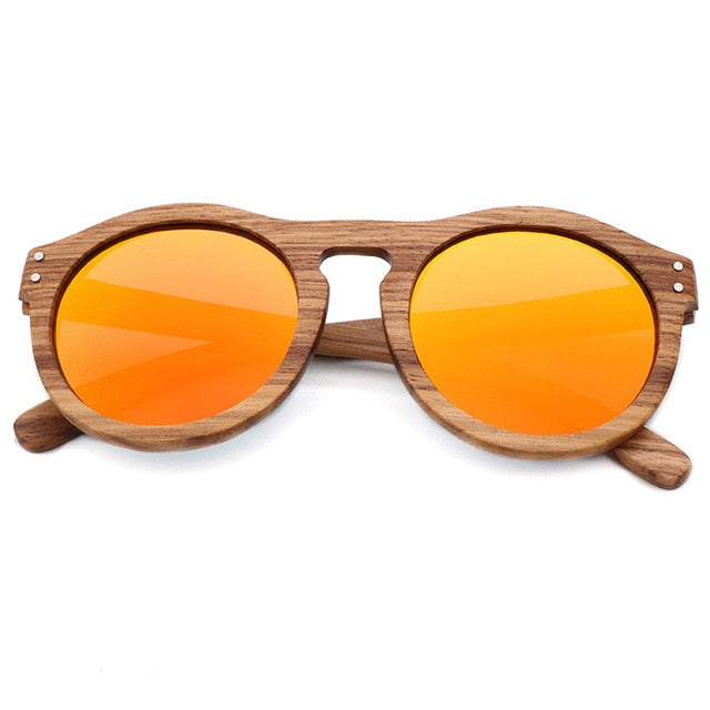 Zebra Wooden Retro Style Sunglasses