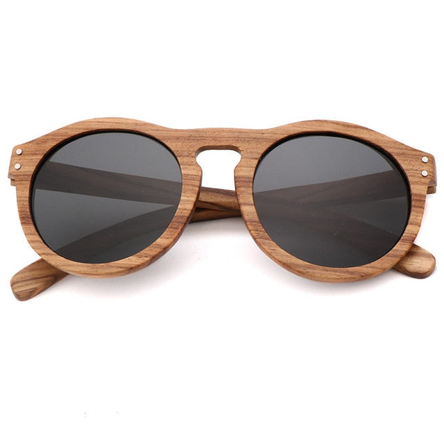 Zebra Wooden Retro Style Sunglasses