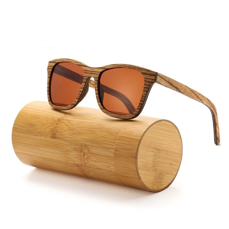 Zebra Wooden Polarized Sunglasses