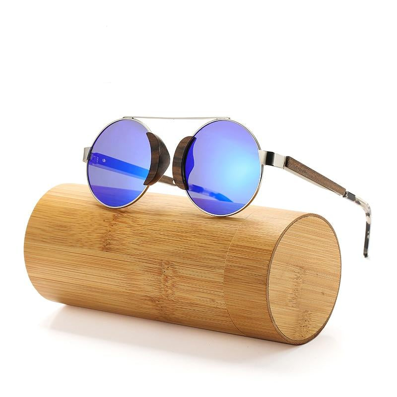 Metal and Wood Polarized Sunglasses