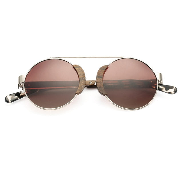 Metal and Wood Polarized Sunglasses