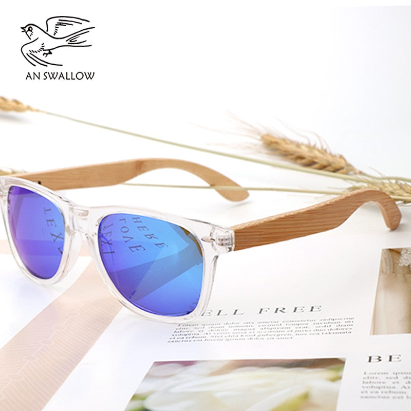 High Quality Retro Transparent Blue Square Sunglasses