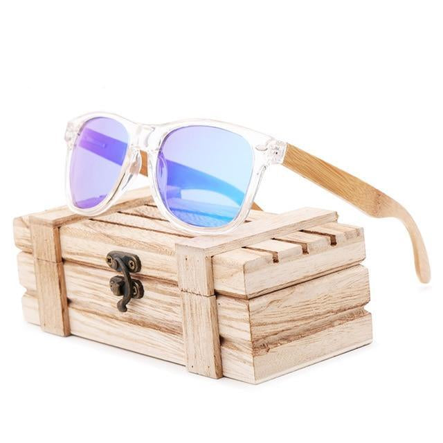 High Quality Retro Transparent Blue Square Sunglasses